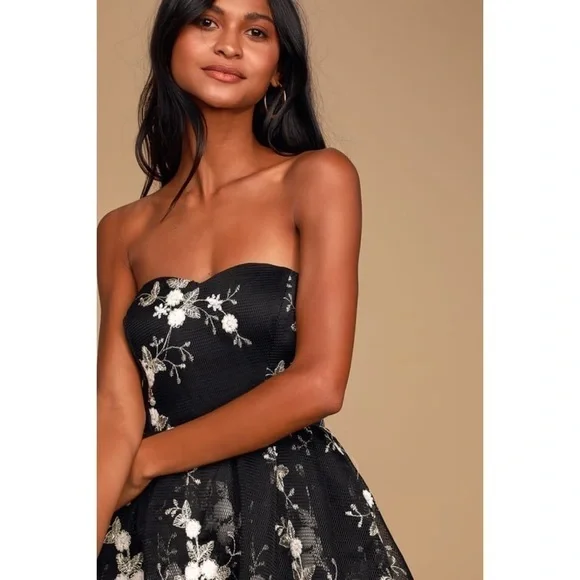 Lulus Floral Embroidered Layered High Low Dress - Picture 4 of 9